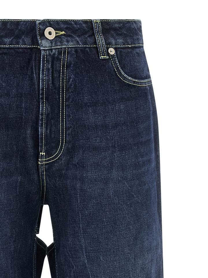 Jean Paul Gaultier The Blue Cut-Out Jeans - Blue | 0216e055f3b439fd469af50554e20aa4d3bd7222