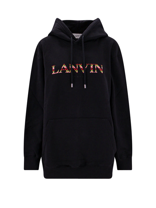 Cotton Sweatshirt With Curb Lanvin Logo Embroidery