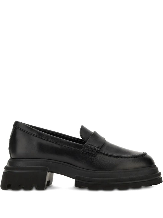 10-Storey Smooth Leather And Workwear Sole Loafers