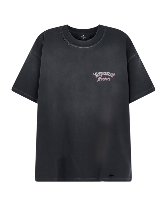 Used-Effect Cotton T-Shirt