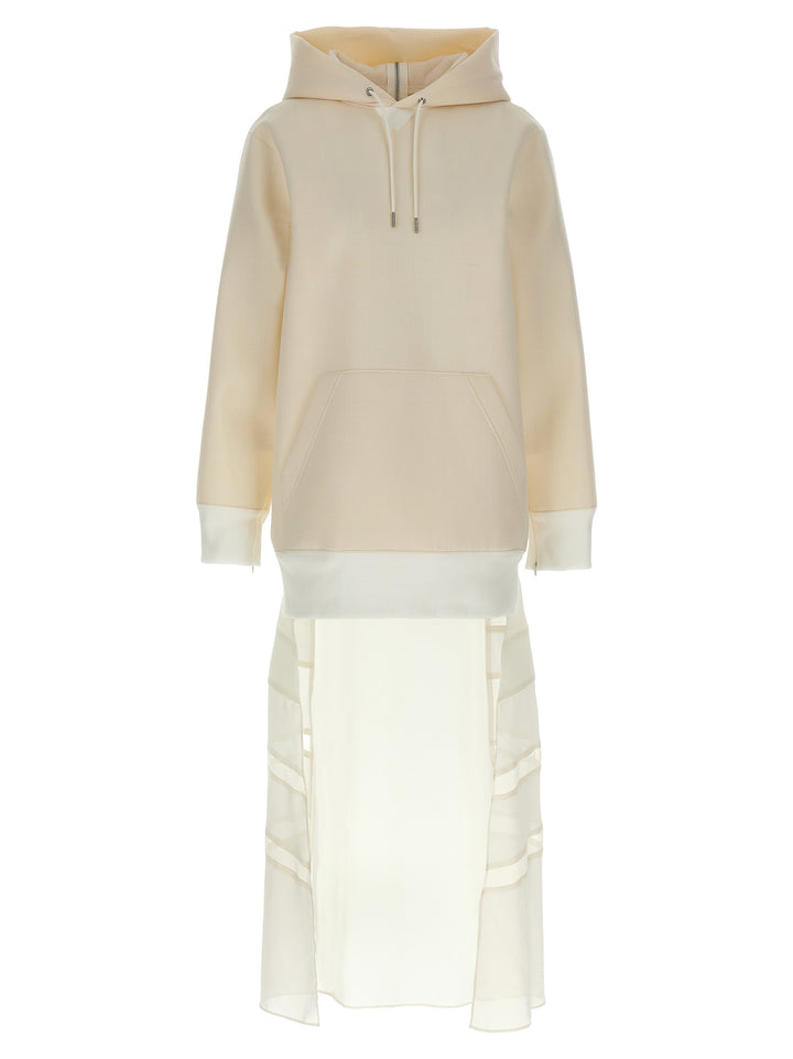 Sacai Suiting Bonding Mix Dresses - White | abbd238e110da835bbc214301483cf85c73b8d6c