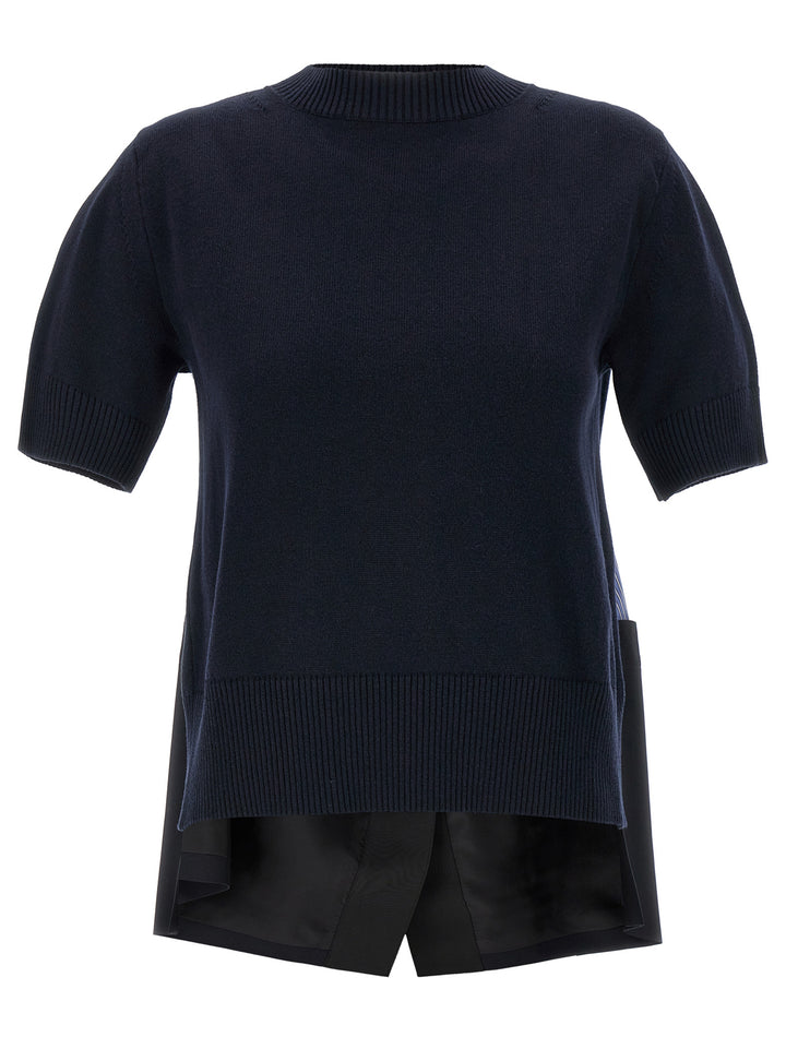 Sacai Patchwork Sweater Sweaters and Cardigans - Blue | bebebed8495d028fd236c4a9dec4d35f9de19fbf