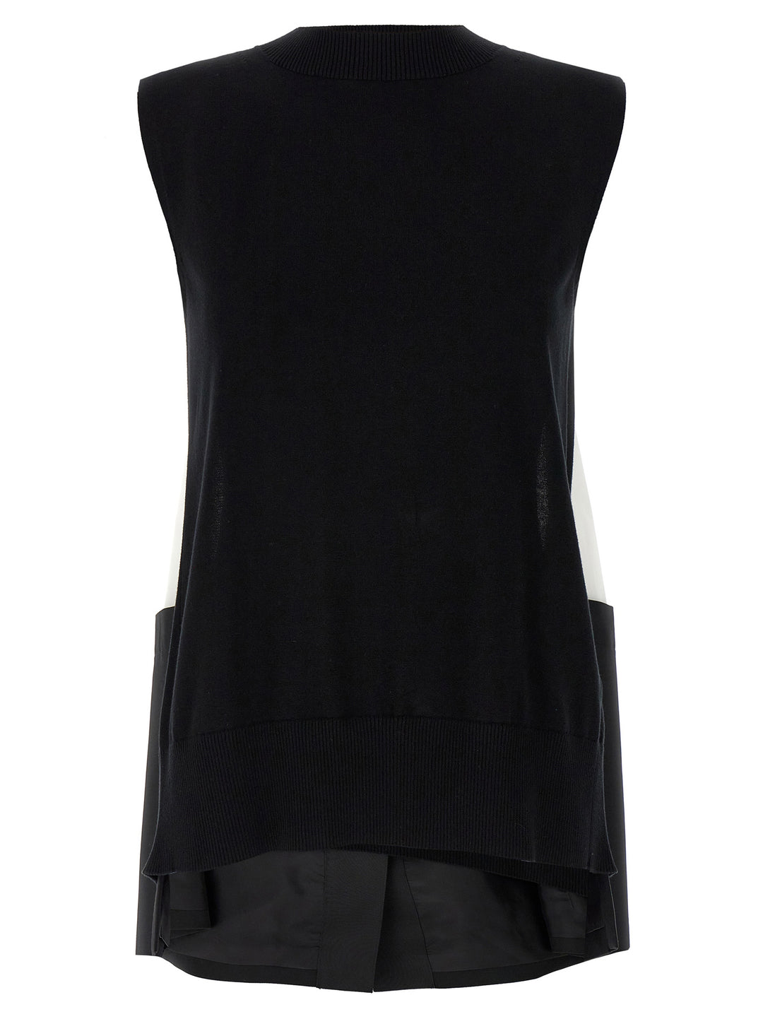 Sacai Patchwork Vest Gilet - White/Black | 40beaf6e061733712d61ff357649acf2b1e1d082