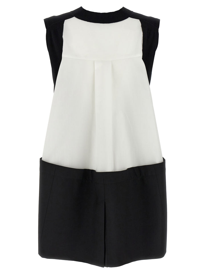 Sacai Patchwork Vest Gilet - White/Black | 60b1a932bb1ca050d4a5810a8bb5a6478619687b