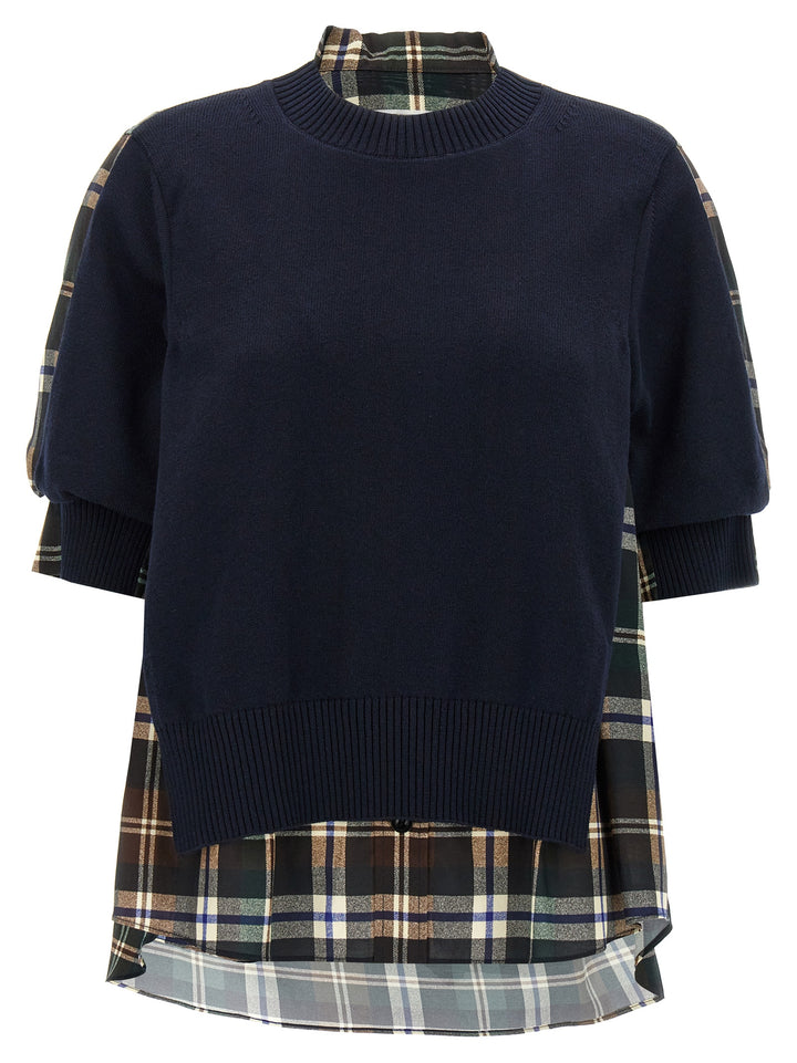 Sacai Knitted Panel Shirt Shirt and Blouse - Multicolor | 6c8dc83fae4c694fb439dbfef1d5c833906f22c0