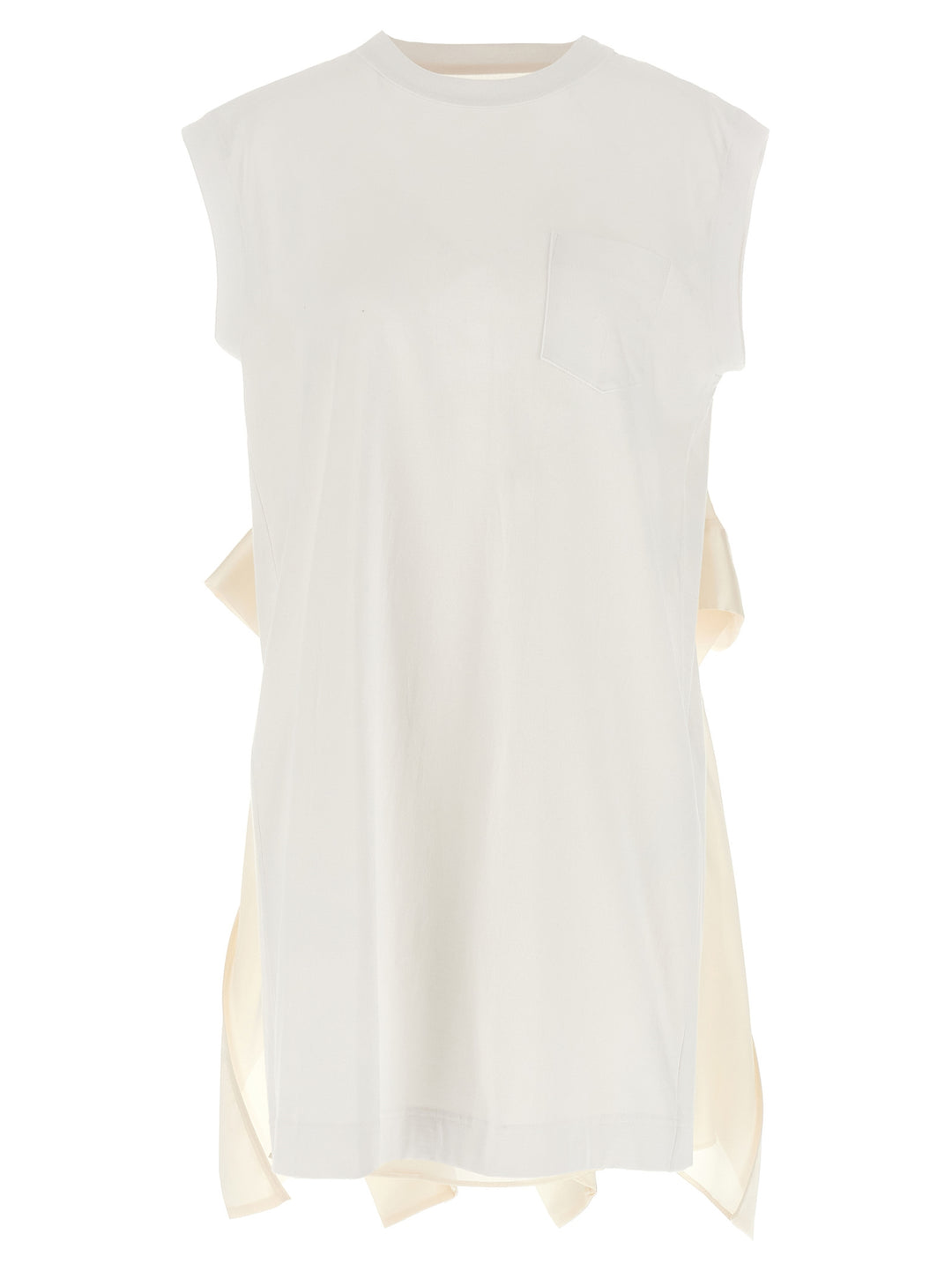Sacai Pleated T-Shirt Dresses - White | 108ec6bdcc4b03e727cc31b65090aef58a6194ae