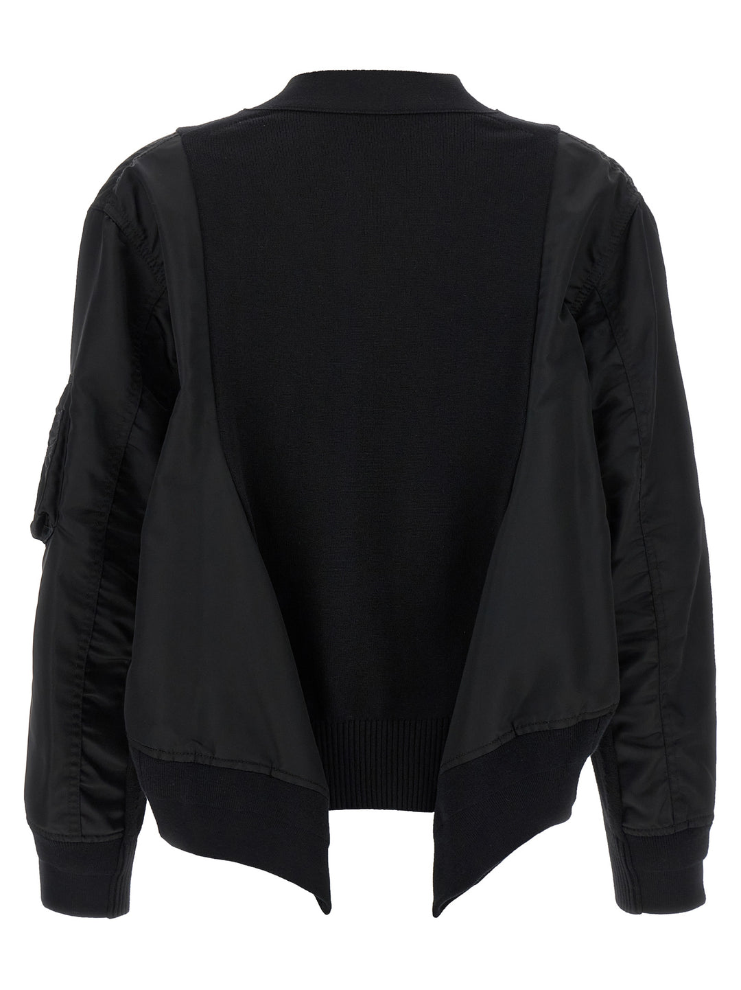 Sacai Nylon Insert Cardigan Sweaters and Cardigans - Black | a0b09995ee7197901f08eaad1e2d158eccff08d8
