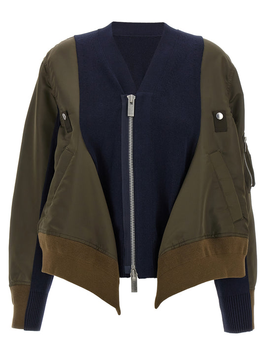 Nylon Insert Cardigan Sweaters And Cardigans Multicolor