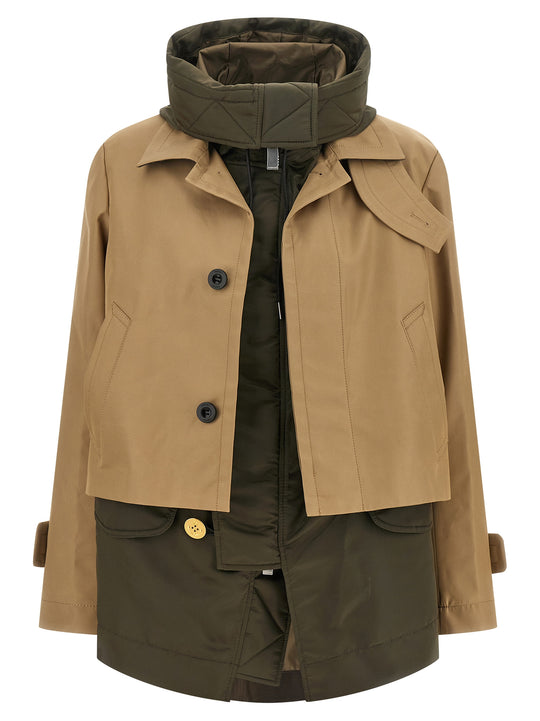 Double Layer Jacket Puffer Jackets Multicolor