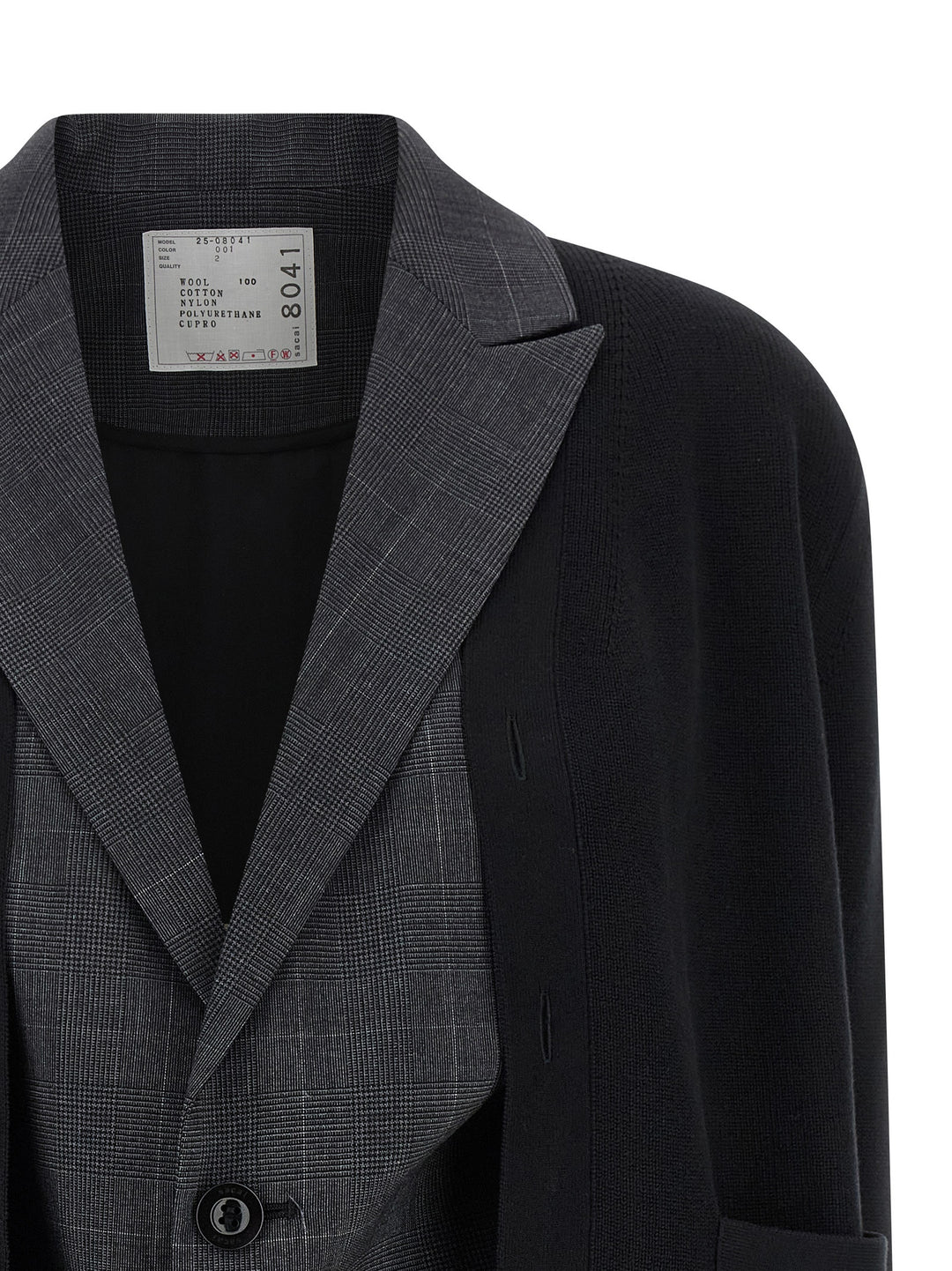 Sacai Double Layer Cardigan BlazerS - Black | ee785068aa7b67749d117da258503e530b8e4475