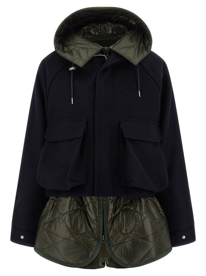 Sacai Melton Puffer Jackets - Multicolor | c2a254601144ca74dfdd137bedc137421beb31c7