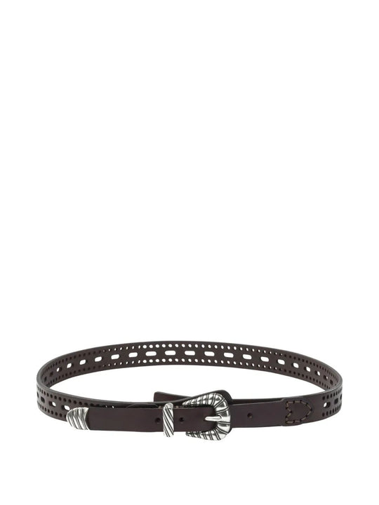 Leather Belt With Perforated Details