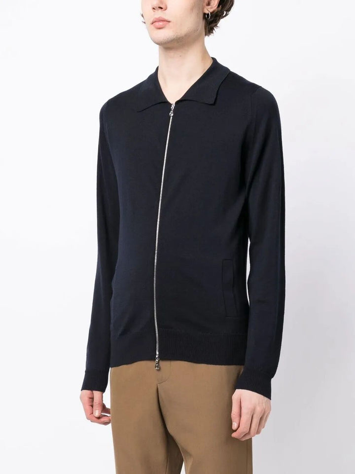 John Smedley Full zip - Blue | a72690caac8187e042de16b86f5eaa29b7b51345