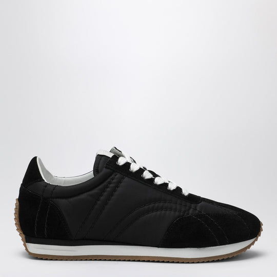 Black Sneakers In Suede And Fabric
