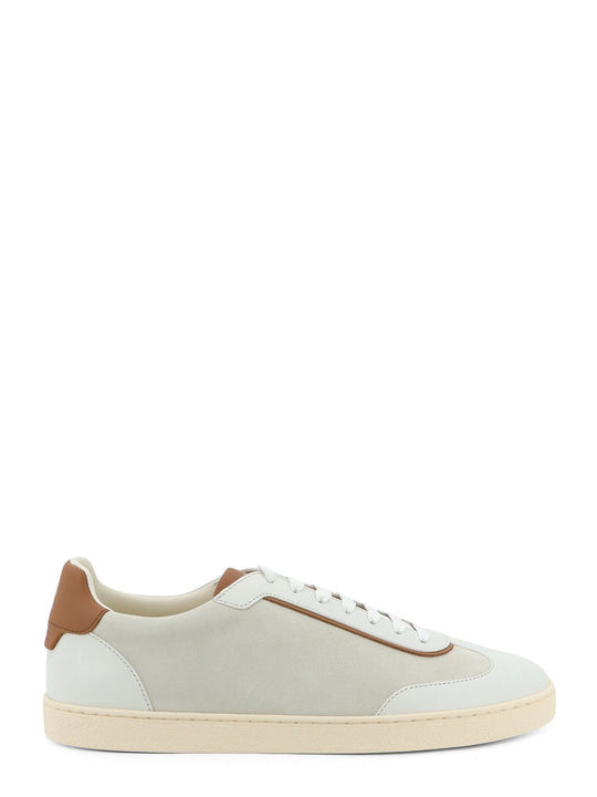 Low-Top Suede And Leather Sneakers