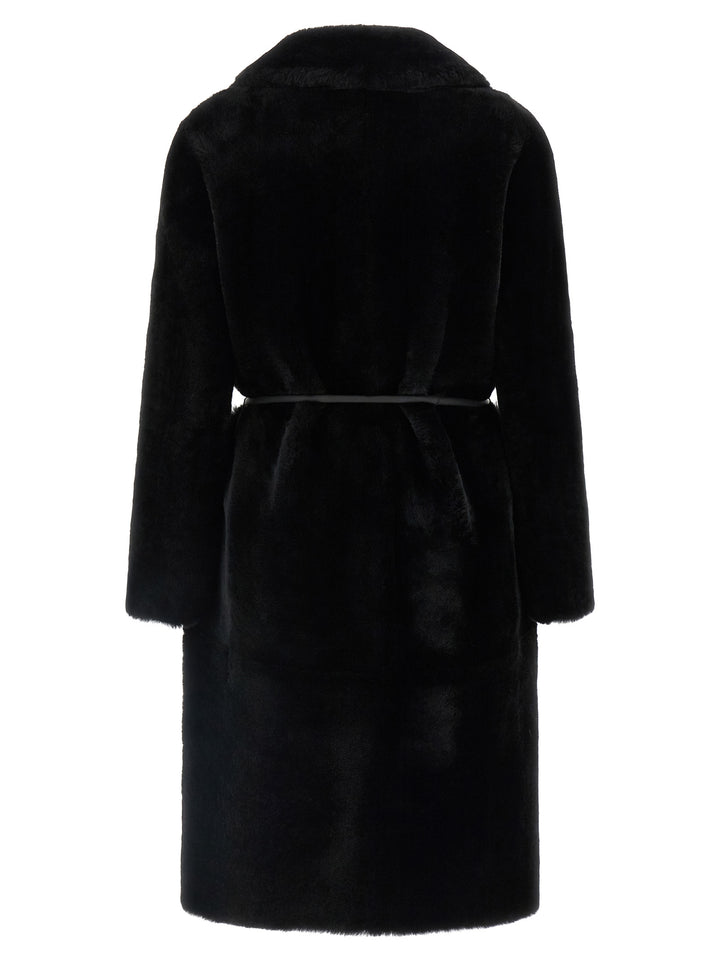 Blancha Merino Straight-Volpe Fur - Black | 25858ae8cd9494c6cd3b572e20a3b5ff5b255172