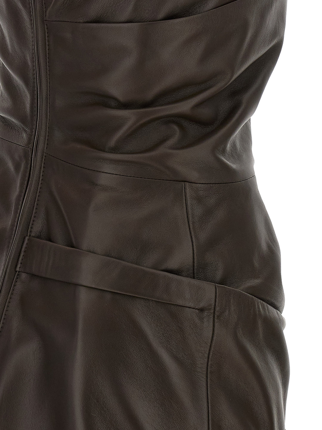 The Attico Leather Dress Dresses - Brown | 2331ccad72d69c5bf4148ad4b5a83c1ef4e77d00