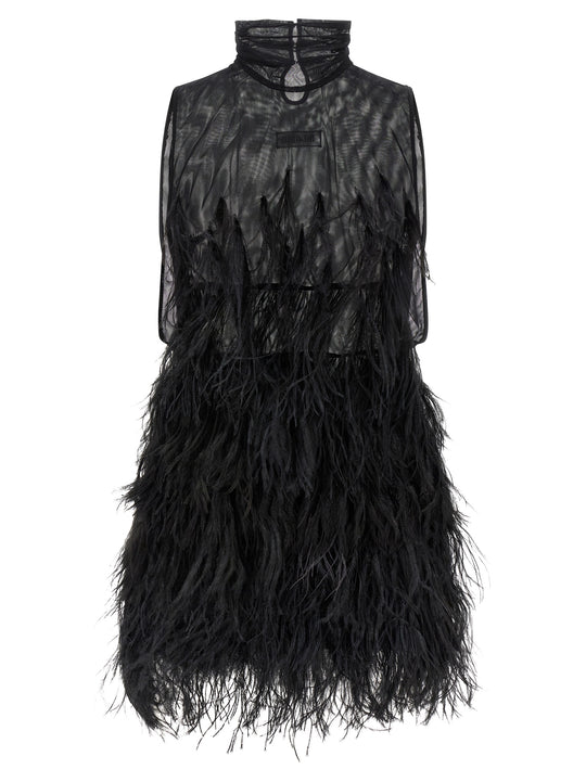 Ostrich Feather Dress Dresses Black