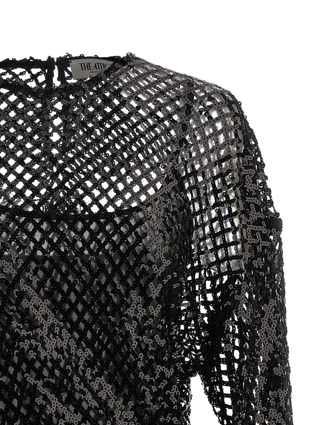 The Attico Sequin Mesh Dress Dresses - Black | 4e3f4a1c4aa0f304c018175b845c27898f4c6c5c