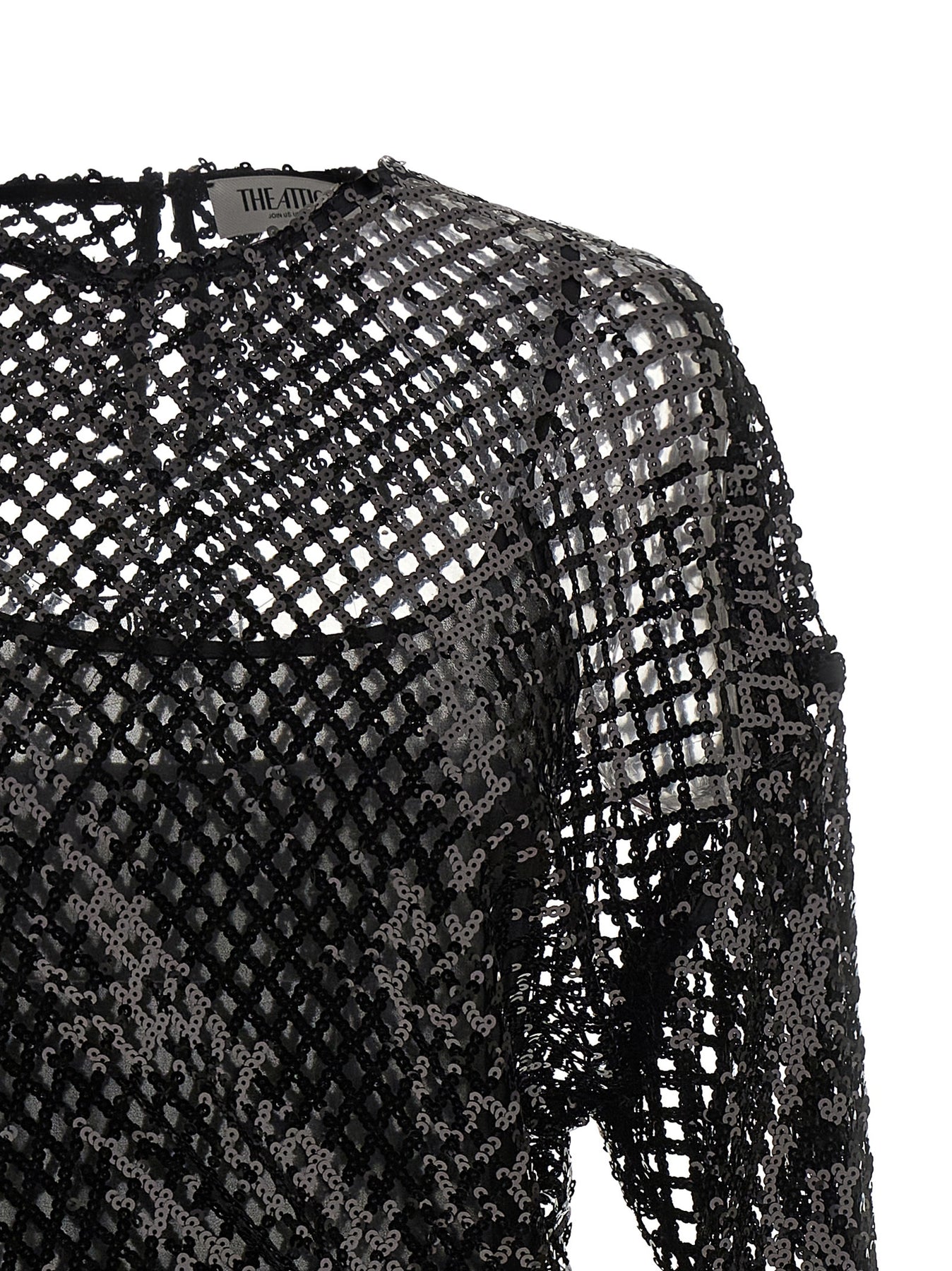 The Attico Sequin Mesh Dress Dresses - Black | 4e3f4a1c4aa0f304c018175b845c27898f4c6c5c