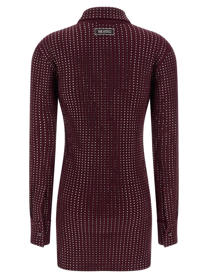 The Attico Rhinestone Dress Dresses - Bordeaux | 1a23eb943b9261002c2e12d9a99b1393b4125869