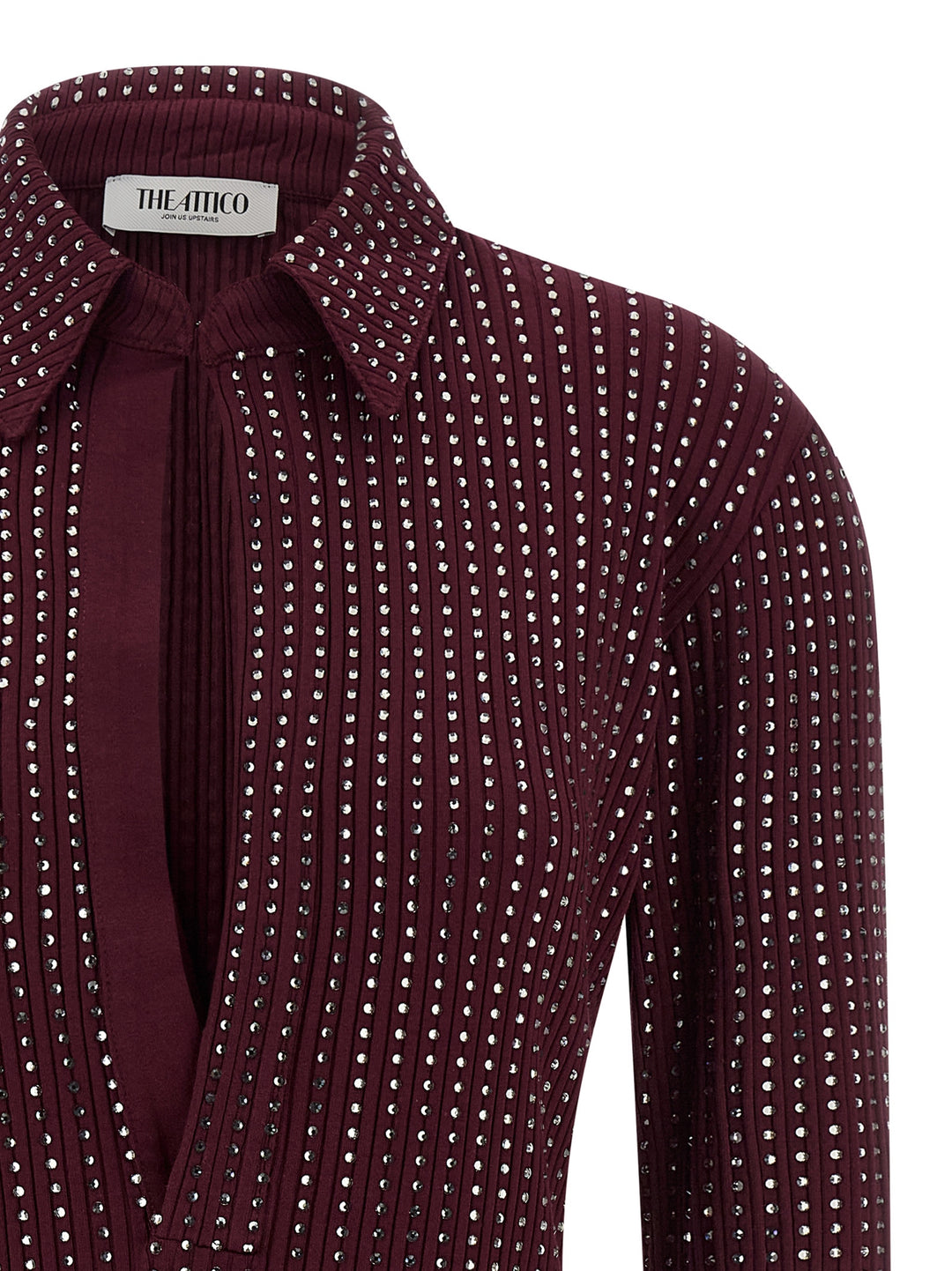 The Attico Rhinestone Dress Dresses - Bordeaux | 537f852c306ac3c819db31396e131c02abcb910f
