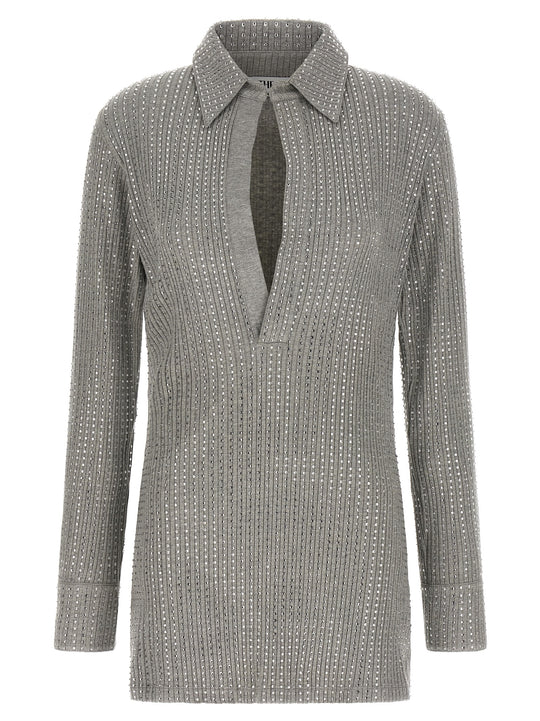 Rhinestone Dress Dresses Gray