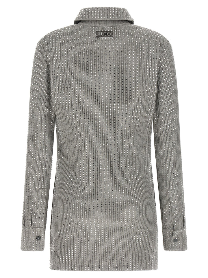 The Attico Rhinestone Dress Dresses - Gray | 6b208a5c102d4b8b2c3a05c8b8b43e033a923ae1