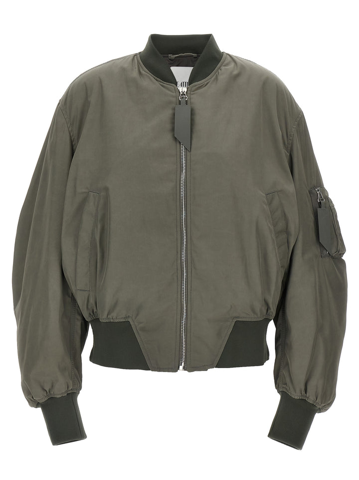 The Attico Nylon Bomber Jacket Puffer Jackets - Green | e196fbbcfc55b3e693c5588d65763084c7237a62