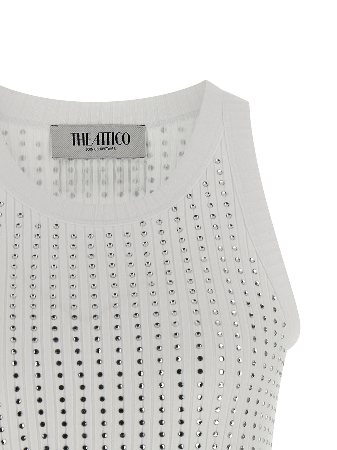 The Attico Rhinestone Tank Top Tops - White | 54fd9a2235f04152eed7aefb8e969aaa060cf19d