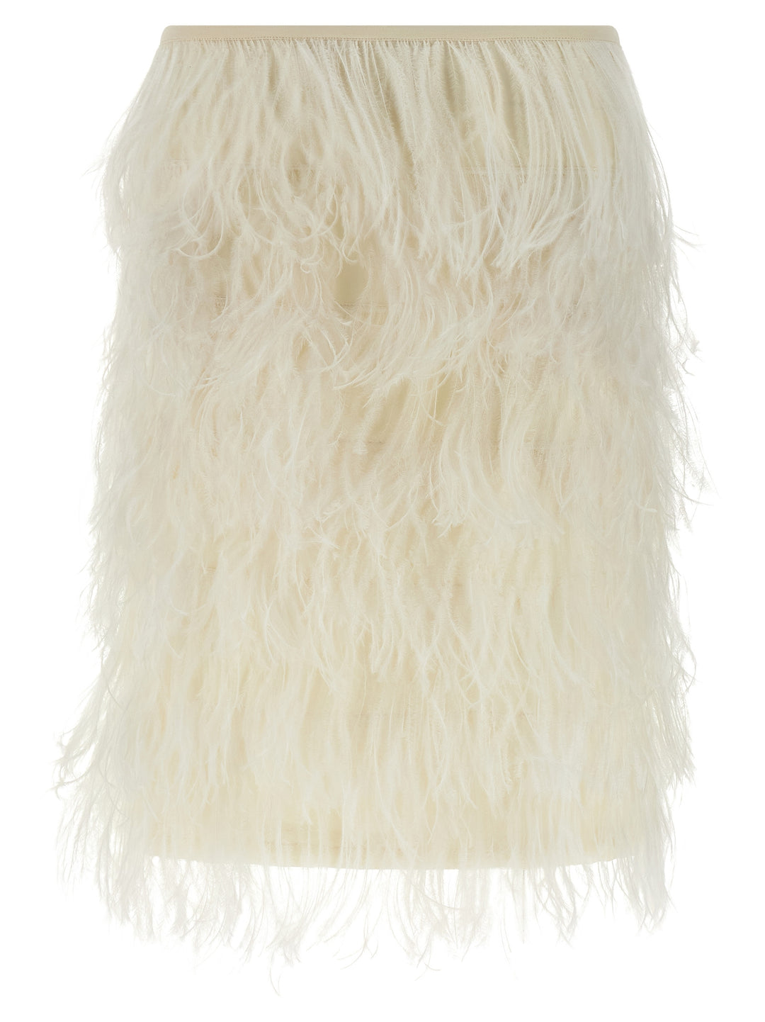 The Attico Ostrich Feather Skirt Skirts - White | 93d0af973ecaf18107a0718008a0423e2d9a2df4