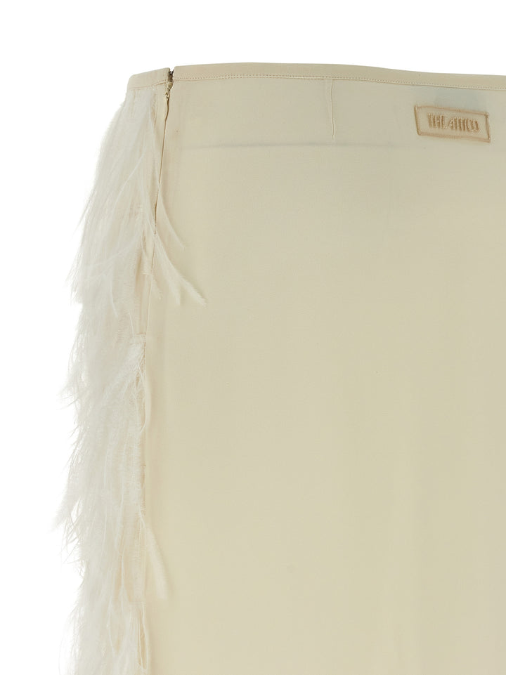 The Attico Ostrich Feather Skirt Skirts - White | 44bb412592138f44797b9df7f85018d8b666a349