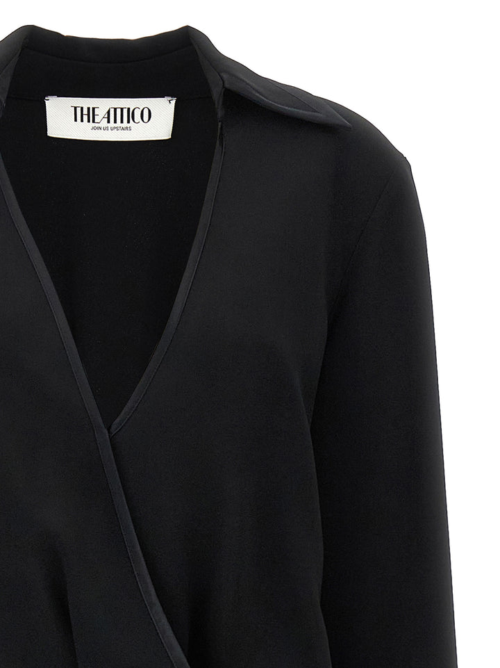 The Attico Wrap Dress Dresses - Black | 0bc41296e439bf3bb8085d198f2b01020c0963a5
