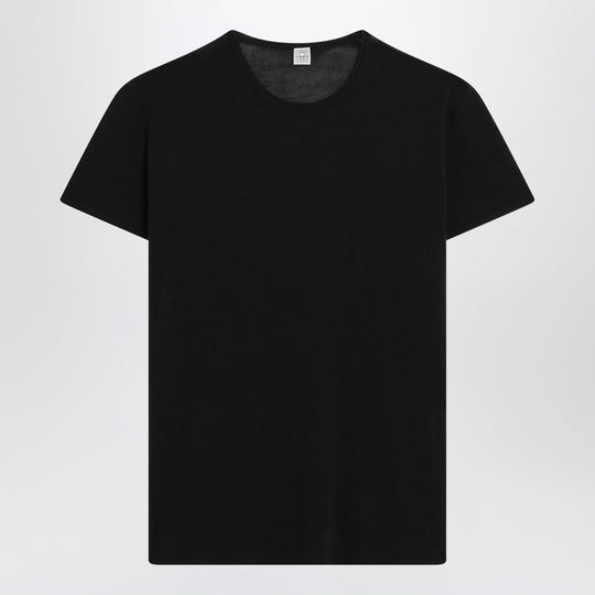 Black Silk Crêpe T-Shirt