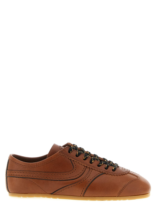 Leather Sneakers Brown