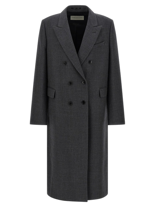 Double-Breasted Coat Coats And Trench Coats Gray