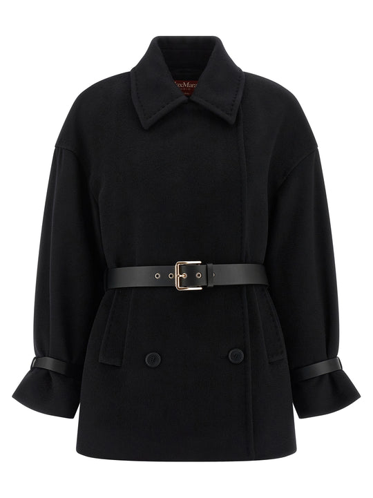 Pausa Coats And Trench Coats Black