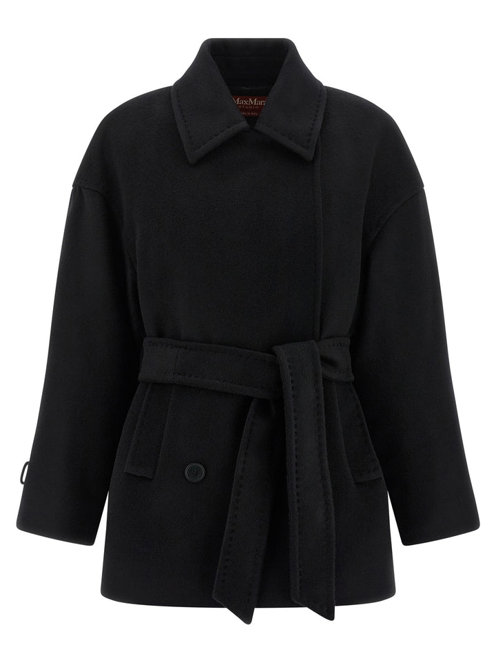 Max Mara Studio Pausa Coats and Trench Coats - Black | 409cd44cd2936f5fe664b11100b64e0eebaa60c6
