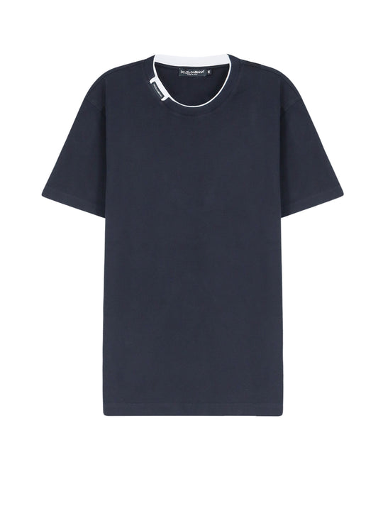 Cotton T-Shirt With Contrasting Profile