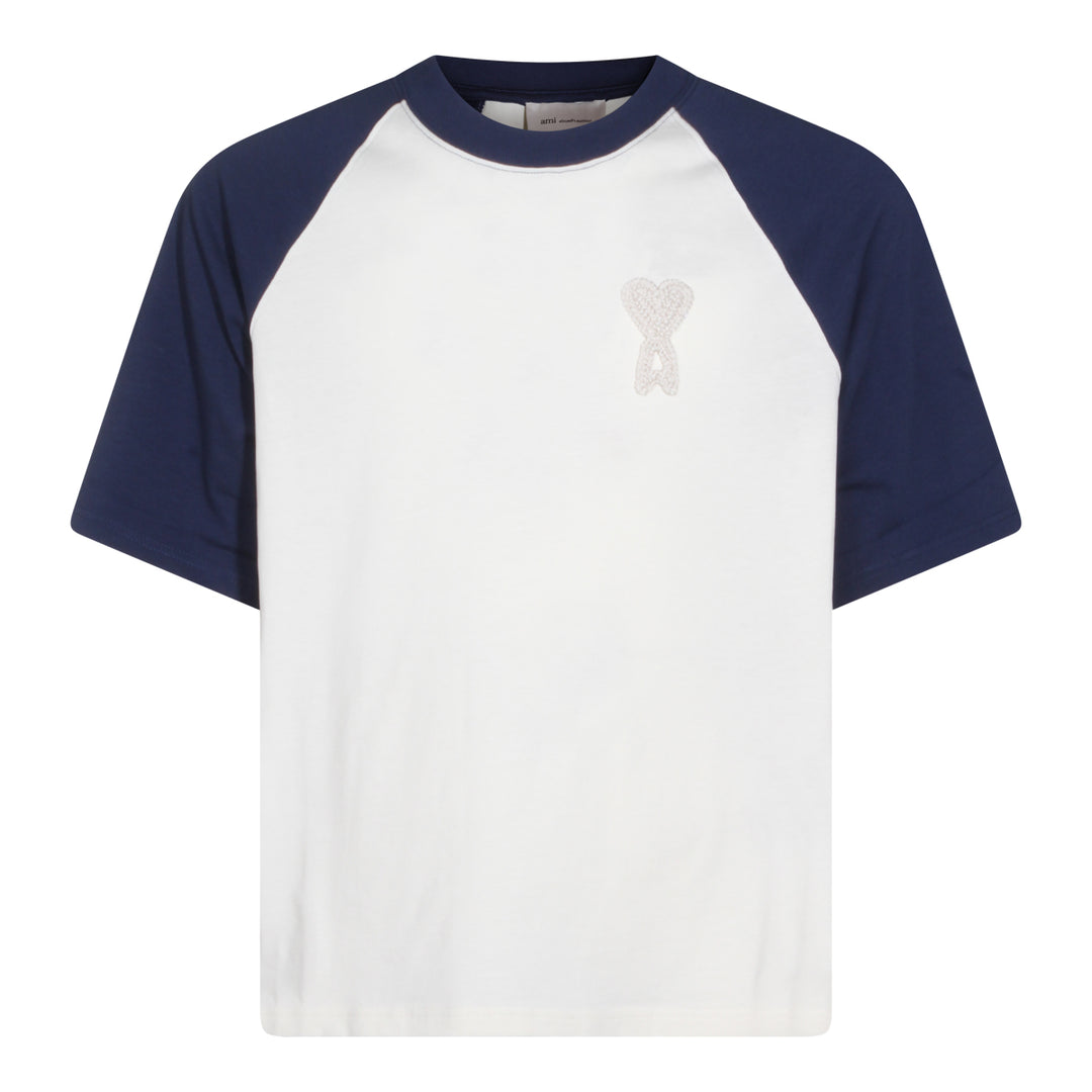 Ami Paris T-shirts and Polos - OFF WHITE-BLUE | a63a60860c127a3e891b9576a438911388845eec