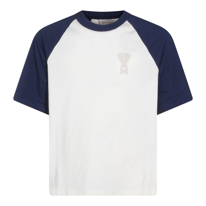 Ami Paris T-shirts and Polos - OFF WHITE-BLUE | a63a60860c127a3e891b9576a438911388845eec