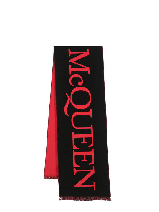 Cotton Scarf With Oversize Logo
