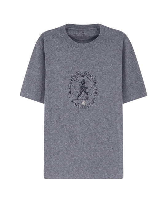 Cotton T-Shirt With Front Print