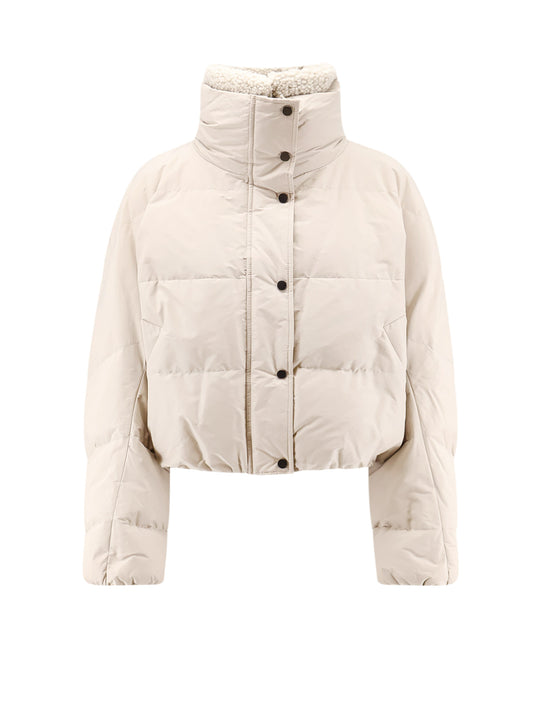Down Jacket With Shearling Collar