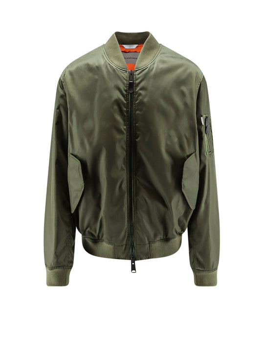 Nylon Bomber With Orange Lining