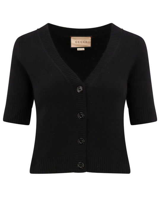 Wool And Cashmere Cardigan With Gucci Intarsia