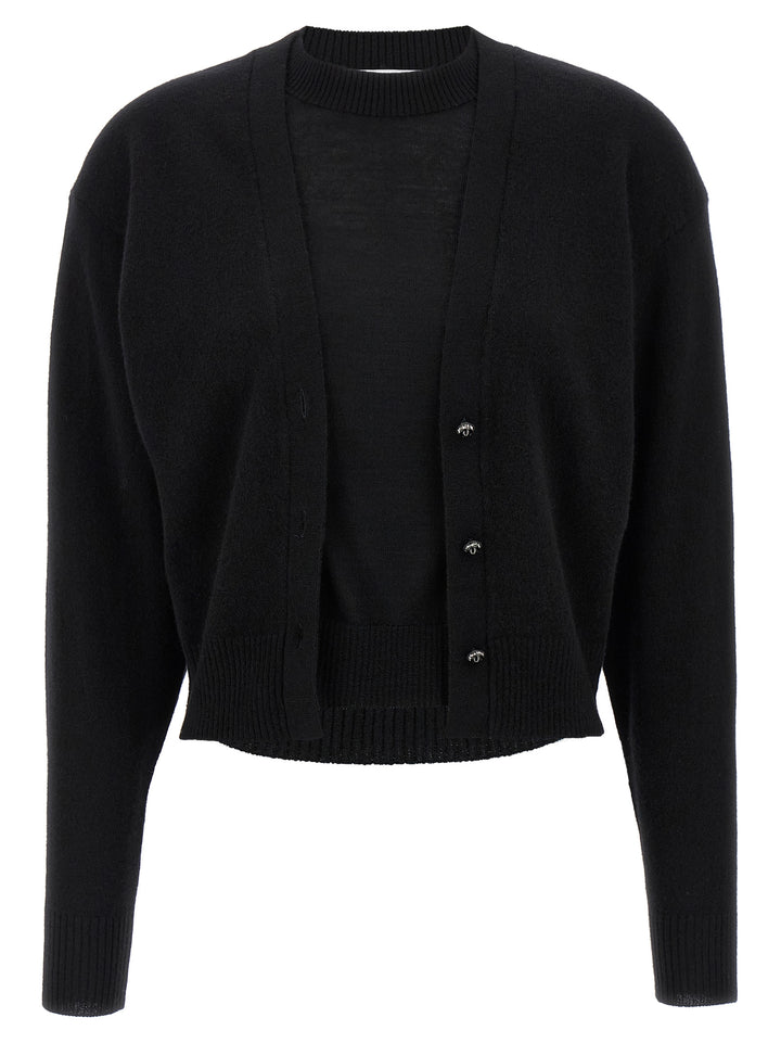 Paco Rabanne Trompe L'oeil Cardigan Sweater Sweaters and Cardigans - Black | 2f76f5af2554b84c25c1e3325657f6763e65312b