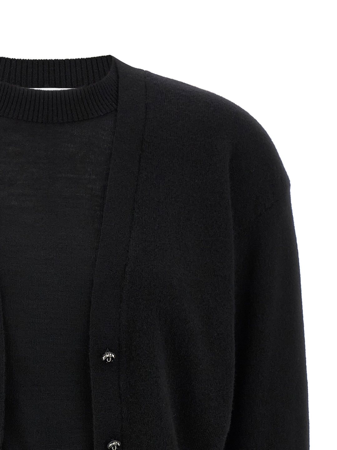 Paco Rabanne Trompe L'oeil Cardigan Sweater Sweaters and Cardigans - Black | fc5116bbf2618e9782ef83e8eb28ba201f16e7f0