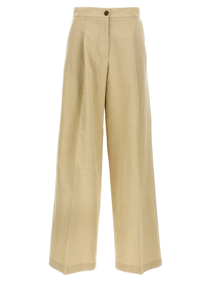 Yves Salomon Linen Trousers Pants - Beige | b9dcad0d1f6b0f992c4819f984f6fddd78b1b113