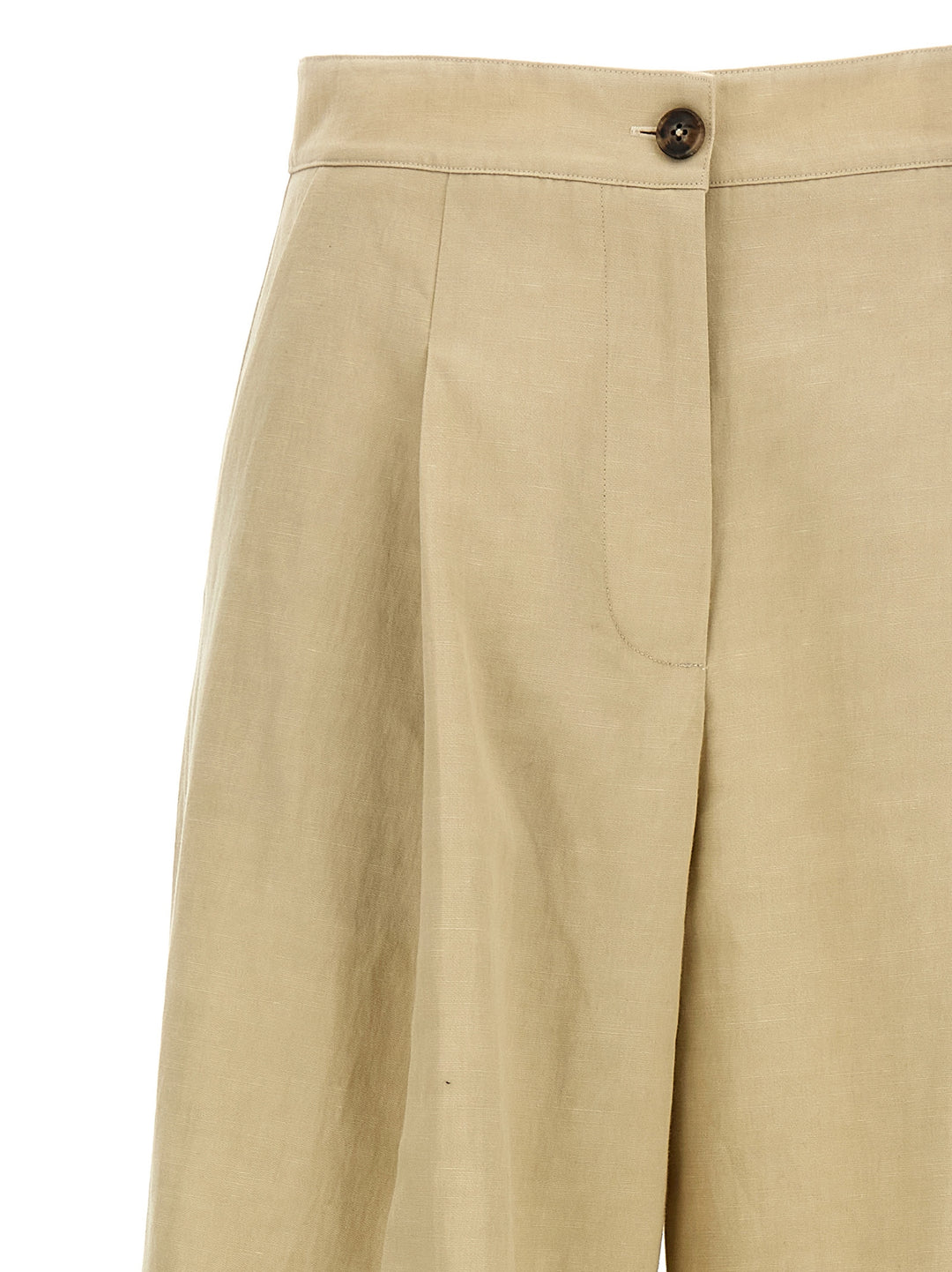 Yves Salomon Linen Trousers Pants - Beige | 932442e4544a257b249fd653852ce43164cb98d6